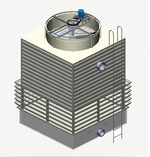Square counterflow cooling tower